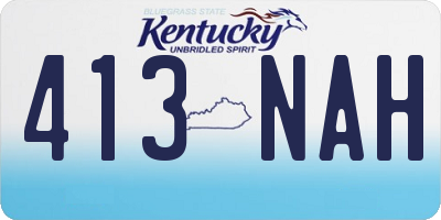 KY license plate 413NAH