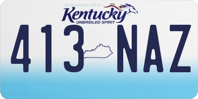 KY license plate 413NAZ