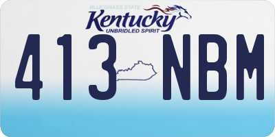 KY license plate 413NBM