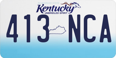 KY license plate 413NCA