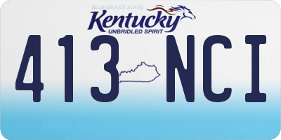KY license plate 413NCI