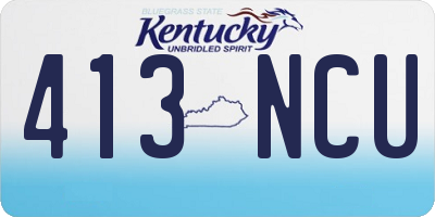 KY license plate 413NCU