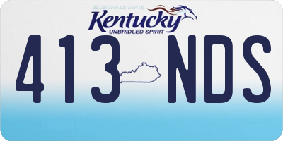 KY license plate 413NDS