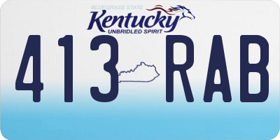 KY license plate 413RAB