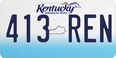 KY license plate 413REN