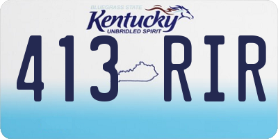 KY license plate 413RIR