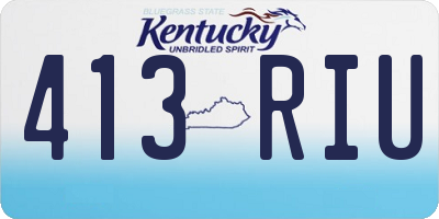 KY license plate 413RIU