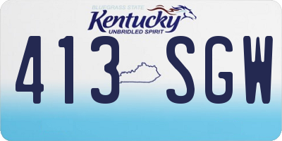 KY license plate 413SGW