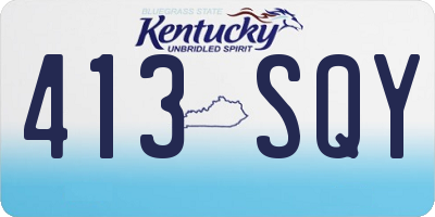 KY license plate 413SQY