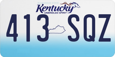 KY license plate 413SQZ