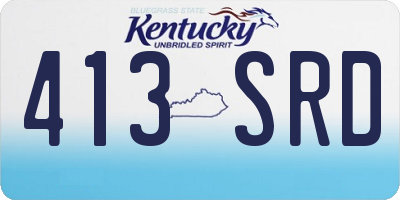 KY license plate 413SRD