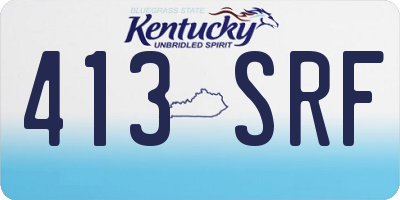 KY license plate 413SRF