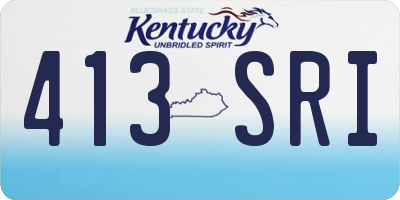 KY license plate 413SRI