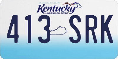 KY license plate 413SRK