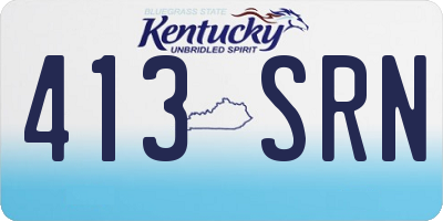 KY license plate 413SRN