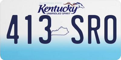 KY license plate 413SRO