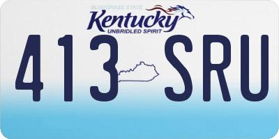 KY license plate 413SRU