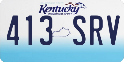 KY license plate 413SRV