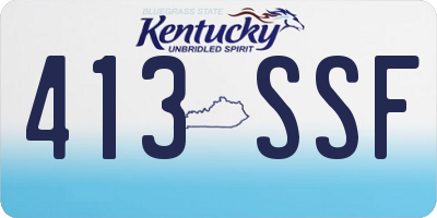 KY license plate 413SSF