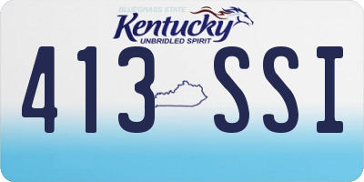KY license plate 413SSI
