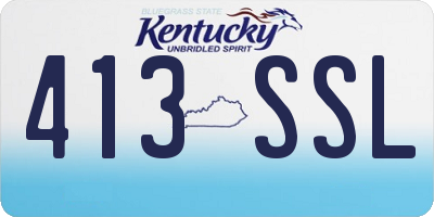 KY license plate 413SSL