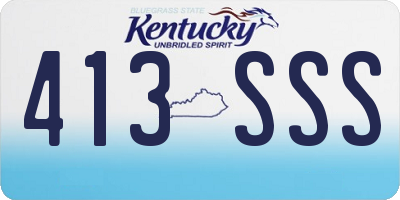 KY license plate 413SSS