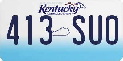 KY license plate 413SUO