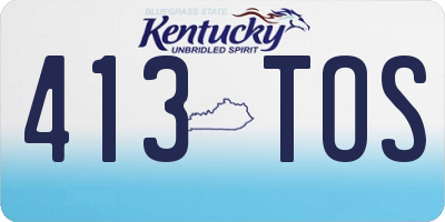 KY license plate 413TOS