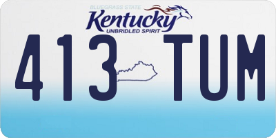 KY license plate 413TUM