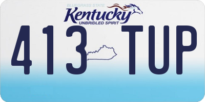 KY license plate 413TUP