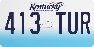 KY license plate 413TUR
