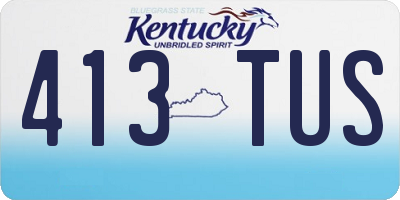 KY license plate 413TUS