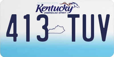 KY license plate 413TUV