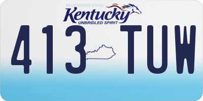 KY license plate 413TUW