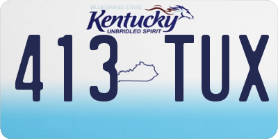 KY license plate 413TUX