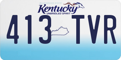 KY license plate 413TVR