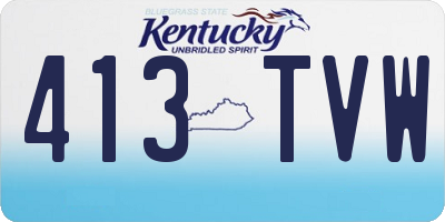 KY license plate 413TVW