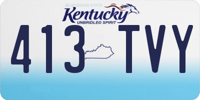 KY license plate 413TVY