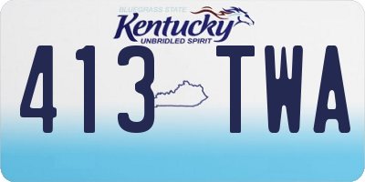 KY license plate 413TWA