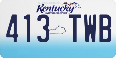 KY license plate 413TWB