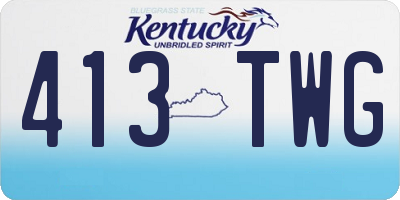 KY license plate 413TWG
