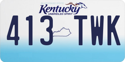KY license plate 413TWK