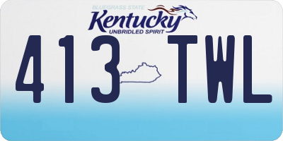 KY license plate 413TWL