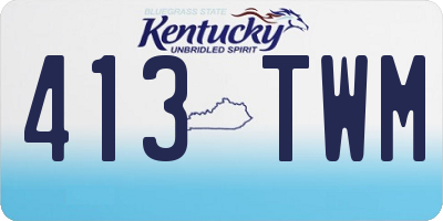 KY license plate 413TWM