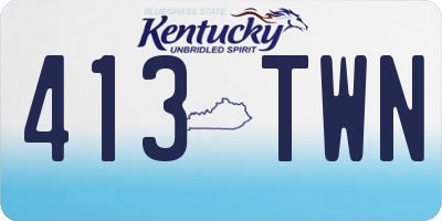 KY license plate 413TWN