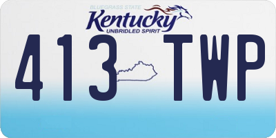 KY license plate 413TWP