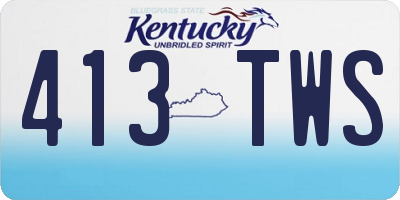 KY license plate 413TWS
