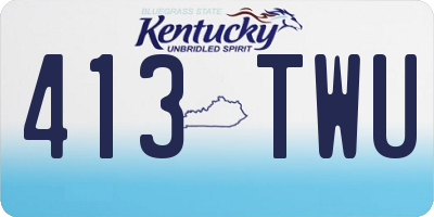KY license plate 413TWU