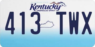 KY license plate 413TWX