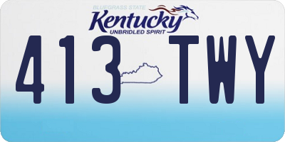 KY license plate 413TWY